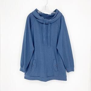 Relativity Active Hooded Blue Sweatshirt Size 1X